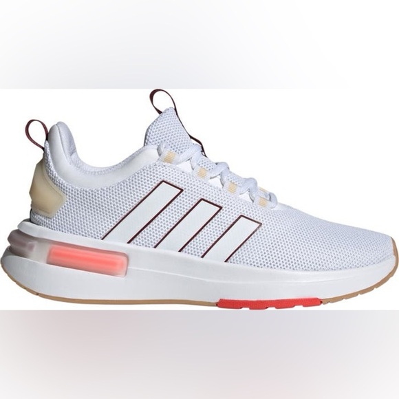 adidas Racer TR23 Running Sneaker - White Burgundy, Size 6 EUC - Picture 1 of 10
